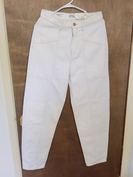 a.n.a Denim - a.n.a High-Rise White Patch-Front Women’s Jeans
